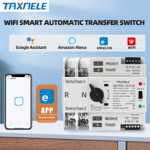 eWeLink WiFi Smart Remote Control 2P 125A AC 230V ATS Dual Power Automatic Transfer Switch  Selector  Uninterrupted Power