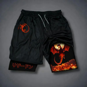 Pokémon Anime Halloween Co Branded 2-in-1 Sports Shorts 2025 Summer New American Trendy Double Layer Shorts for Men and Women