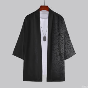 Áo Khoác Kimono Nam In 3D Mùa Hè 2026 Chất Liệu Polyester Kiểu Dáng Truyền Thống Châu Á Tay Ba Phần Bán Xuyên Biên Giới
