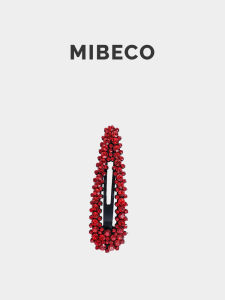 Mibeco Heavy Industry Red Waterdrop Hair Clip Elegant Brick Pattern Side Bangs Hair Clip Fashionable Jewelry Accessory