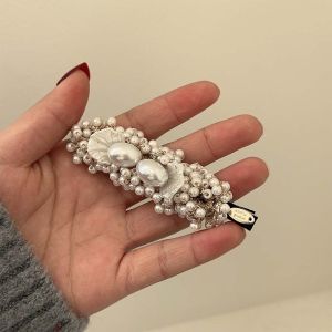 Baroque Pearl Edge Heavy Duty Hair Clip Simple Stylish Hair Accessories Forehead Clip Popular Internet Hair Card Travel Beauty Supplies