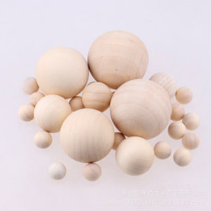 Wooden Ball round Solid Wood Ball round Small Wooden Bead Non-Porous Solid Wooden Ball Large Ball Painted Wood Ball DIY Scattered Beads
