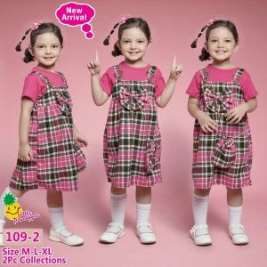 Little Pineapple Set 2in1 Overall Dress Gemez Anak 2-4Y