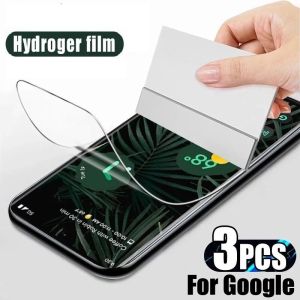 3Pcs HD Full Cover Hydrogel Film For Google Pixel 9 8 7 Pro 8A 7A 6 6A Screen Protector Not Glass