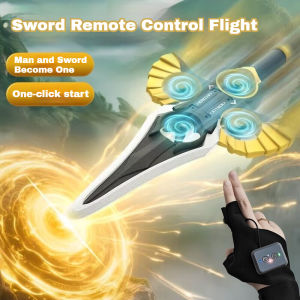 RC Flying Sword Drone 2.4G Hand Gesture Control Stunt Plane with LED Lights Remote Control Glider Airplane Toy Gift for Kids
