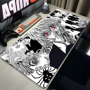 Mouse Pad Laptop Japan Anime Keyboard Pad H-hunter X H-hunter Gamer Cabinet Desk Mouse Mat PC Black and White Kurapika Mousepad