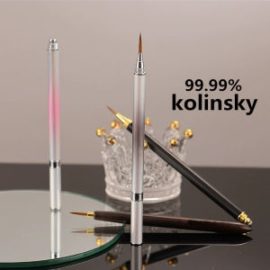 1PCS Metal Handle Nail Brush Kolinsky Mink Hair Manicure Brushes UV Gel Painting Drawing Nail Pens Salon Nail Tools