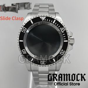 43MM Middle Polished Strap Stainless Steel Watch Case Roating Bezel For NH34 NH35 NH36 ETA2824 PT5000 DG3804 Sapphire Crystal