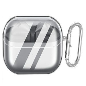 Transparent Case for Samsung Galaxy Buds3 Pro and Buds 3 with Carabiner Hard Cover Anti-Drop Anti-Yellowing