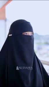 Niqab Poni Pulldown Sifon Silk Jetblack Alsyahra Exclusive