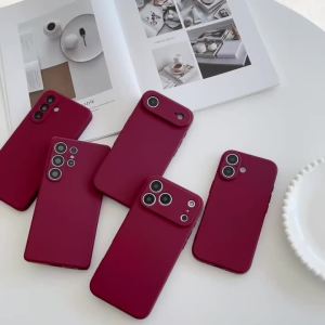 New Original Color Liquid Silicone Case for IPhone 17 Pro Max 16 15 Plus Air Camera Protect Shockproof Skin Feel Soft TPU Cover