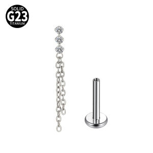 1PC Mặt Dây Chuyền Kiếm Titan Zircon Hoa Tai Cài Khóa CZ Hoa Tai Hình Giọt Nước Pha Lê Dành Cho Xỏ Khuyên Sụn Tai Trang Sức Thời Trang