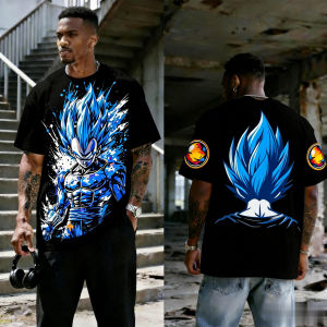 Bandai | 2026 Dragon Ball Vegeta Printed Trendy Versatile Short Sleeve T-Shirt Y2k Style Summer Mens Casual Top Boys Parent-Child Top
