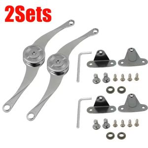 2Set Adjustable Cabinet Door Support Hinge Heavy Duty Soft Close Lift Up Flap Support Rod For Kitchen Cupboard Furniture Hardware Kit