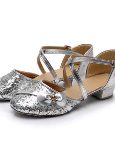 Square Dance Shoes Womens Summer Adult Mid-High Heel Dance Shoe Soft Bottom Breathable Ballroom Dance Modern Square Dance Shoes Genuine Goods