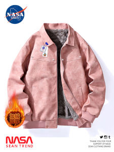 Wassup Panda Mens Fleece Lined Leather Jacket Collared Outerwear Winter Season Fashionable Thickened PU Material Zipper Closure