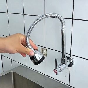 Kran Tembok Keran Angsa Cuci Piring & Kran Sink Flexible 2 Mode