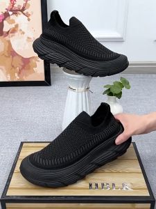 2025 new Mens Shoes breathable fly woven mesh mens casual soft platform sports shoe