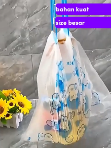 Alobeauty - Kantong Plastik Sampah Tali Serut Motif Kartun Lucu 1 Roll Isi 50pcs Kantong Serba Guna Kuat Anti Bocor Anti Bau