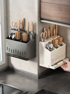 ตู้ใส่ตะเกียบและตะเกียบแบบติดผนังในครัวอเนกประสงค์จาก Stainless Steel ของ Uqin พร้อมชั้นวางของและตะเกียบแบบติดผนัง