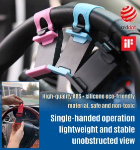 New Steering Wheel Car Phone Holder Universal Cradle Clip Anti Slip Phone Mount Adjustable Bracke Easy To Install