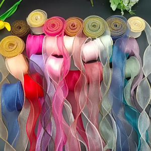 9M Gift Ribbon Fish - Tail Fold Gauze And Ribbon Birthday Cake Decorative Edge Baking Packaging Gift Gauze Ribbon