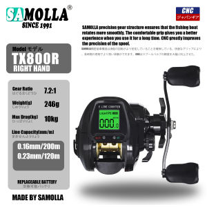 SAMOLLA Baitcasting ตกปลา Reel อิเล็กทรอนิกส์หน้าจอ LED ขนาดใหญ่ความเร็วสูง 7.2:1 10 กก.น้ําเค็มกันน้ําหล่อกลองล้อหล่อ