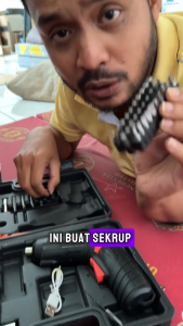 mesin bor mini obeng sekrup kayu tamiya sekrup elektrik set  49 pcs 1 set lengkap multifungsi