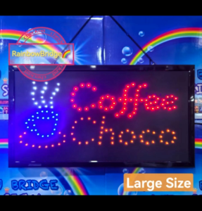 CUPS Coffee Choco - RAINBOW BRIDGE LED SIGNAGE (New-Small-Large) SIZE: W48cm & W60cm BIG