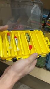 SUKE Double Sided Fishing Tackle Boxes Bait Jig Storage Box Lure Hook Fishing Container Organize 14 Rooms