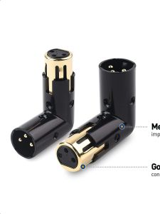 Fast Shipping Lean Three-Pin XLR Cannon Male to Female Female to Male Curved Angle Mixer with Variable Conversion Plug