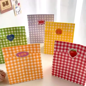 5สี! ซื้อ2แถม1 ถุงกระดาษลายสก๊อตพรีเมียม เก็บของ/ของขวัญ คราฟท์แข็งแรง จุหนัก5kg #แพคเกจจิ้งสวย