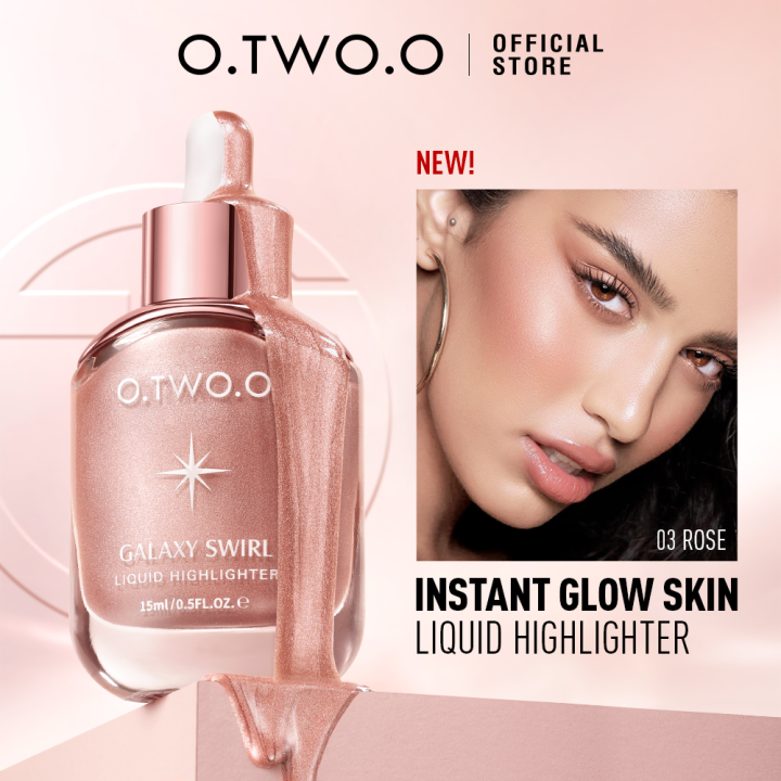 O.TWO.O Shimmer Liquid Highlighter Makeup Smooth Illuminator for Face Body Natural Glow Dewiness Glitter for Skin Face Makeup