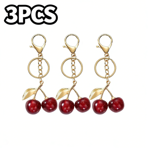 hot toys | 1/3/5PCS Fashion Cherry Key Chain Cute Resin Red Cherry Backpack Pendant for Women Backpack Decorative Accessories