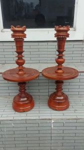 Cặp chân đèn gỗ tràm bông vàng màu vàngcặp đèn thờ mẫu mới -Nhiều cỡ