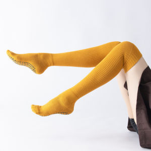 Tất Tập Yoga Dài Đến Đầu Gối Dày Dặn Có Lông Cừu Chống Trượt Cho Pilates Giữ Ấm Chân Cho Nữ Thời Gian Thu Đông