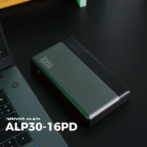 ALPHA-X ALP30-16PD 30000mAh Power Bank 100W PD Fast Charge Type-C 65W Quick Charge 3.0 with LED Display & USB-A Output - 1 Year Warranty