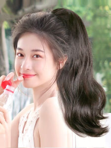 Natural Human Hair Female Long Hair Tail Wig with Hair Clip Big Curl Fake Tail for Women Hair Beauty And Care Wig
