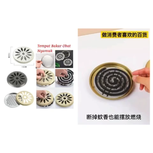 Tempat Obat Nyamuk Bakar Bahan Besi 1 Set Atas Bawah Tatakan Wadah Bakar Obat Nyamuk Mudah Digunakan