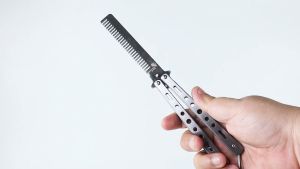 Sisir Lipat Besi Pisau Rambut Pria 4 Varian Trik Latihan Pisau Balisong Butterfly Balisong Training Knife CS GO Knifezer - LF-9898