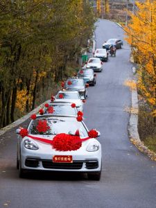 Wedding Car Decoration Full Set Red Flower Balls Head Carriage Beautifying Stickers Chinese Character Festive Supplies