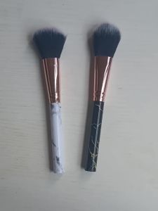 2PCS Soft Fluffy Blush Brush Set Marble Handle Skin‑Friendly Face Makeup Tools for Natural Blending