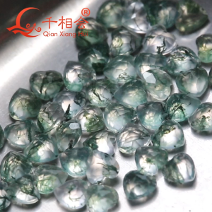 Fine Natural Agate Heart Shape Moss Agate Stone Loose Stone for DIY Jewelry Accessories Jewelry Making