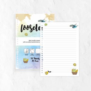 Ina Creative Loose Leaf Kertas Isi Binder A5 Garis Isi 50 Lembar 20 Ring Bergaris Refill Paper Isian Aesthetic Lucu Warna Berwarna Grid Kotak Dotted Dot Titik Plain Polos Tebal 70 gsm