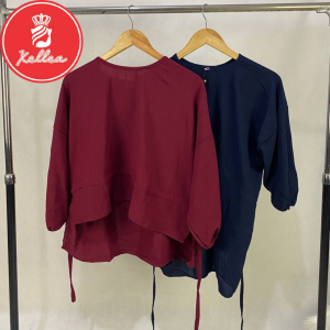Blouse Jennie Atasan Wanita Kekinian Crinkle Serut Korean style Ootd Simple Fashion kekinian - XELLEA