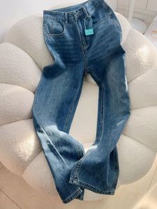 Slim Wide Leg Denim Jeans High Waist Loose Fitting Straight Cut Pants Spring Autumn Short Women Long Trousers Casual Style