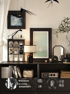Vintage Song Dynasty Aesthetic Decorative Painting for Living Room