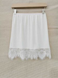 plus Size Ice Silk Lining Skirt Thin Lightweight Skin-friendly Underdress A-Line Midi Skirt for plus Size Women Office Wear