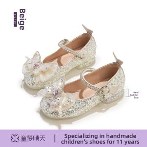 TONGMENGQINGTIAN | Princess Crystal High Heel Shoes For Girls