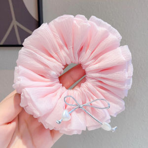 WAMEN | Pastel Color Ruffled Elastic Hair Tie Bow and Star Decoration Tangle Free